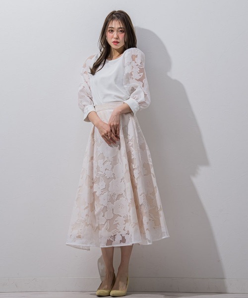 「QUEENS COURT」 7分袖カットソー M ホワイト レディース_画像2