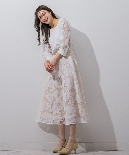 「QUEENS COURT」 7分袖カットソー M ホワイト レディース_画像6