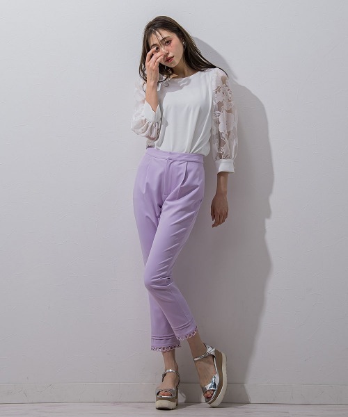 「QUEENS COURT」 7分袖カットソー M ホワイト レディース_画像9