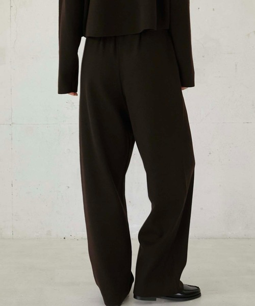 LA PEAU DE GEM アンチピリングニットパンツ ブラウン36 la peau de gem（ラポドゥジェム） パンツ 「LA PEAU DE GEM