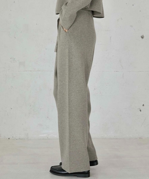 LA PEAU DE GEM アンチピリングニットパンツ ブラウン36 antipilling