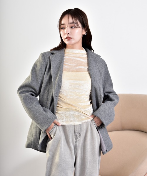 ジャケット テーラードジャケット フェルトテーラードジャケット