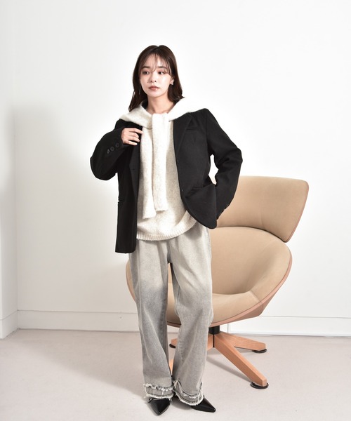 ジャケット テーラードジャケット フェルトテーラードジャケット