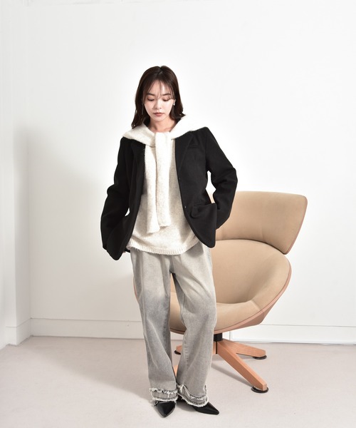 ジャケット テーラードジャケット フェルトテーラードジャケット