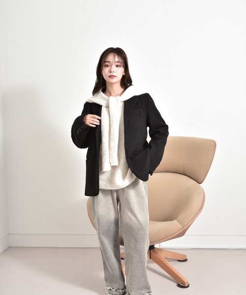 ジャケット テーラードジャケット フェルトテーラードジャケット