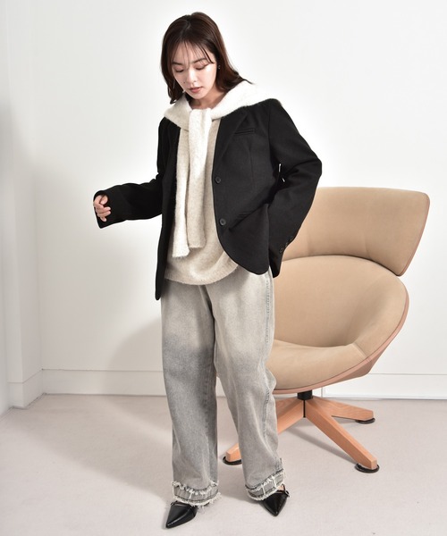 ジャケット テーラードジャケット フェルトテーラードジャケット