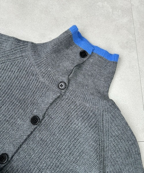 カーディガン 配色スタンドネックリブボタンカーディガン レディース | lulufa | 18