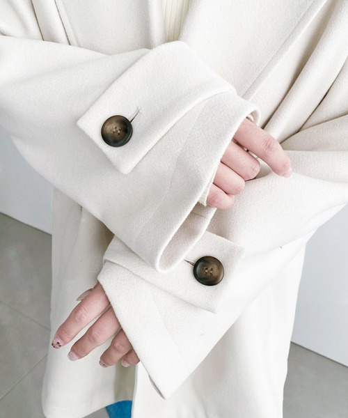 moment+ コート チェスターコート ニットメルトンダブルボタン