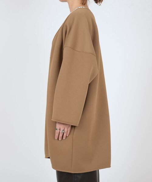 「SHIPS」 ノーカラーコート SMALL ベージュ レディース_画像3