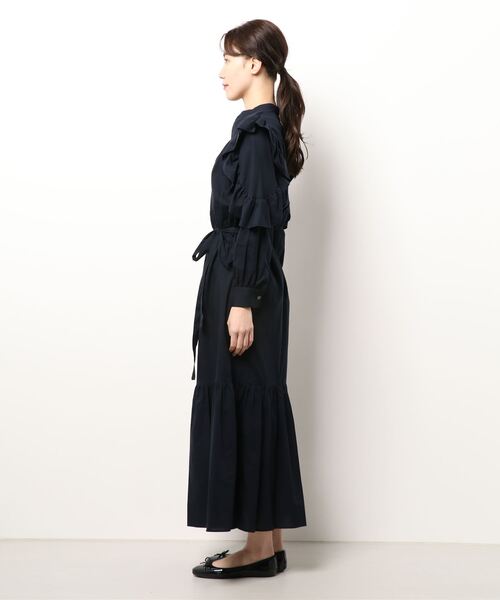 「CASA FLINE」 長袖ワンピース FREE ネイビー レディース_画像4