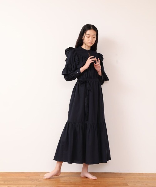 「CASA FLINE」 長袖ワンピース FREE ネイビー レディース_画像5