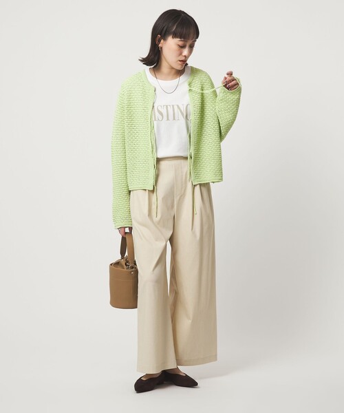 DIESEL　メッシュ ニット 2way ロングカーディガン ライムグリーン DIESEL - DIESEL メッシュ ニット 2way ロングカーディガン ライム
