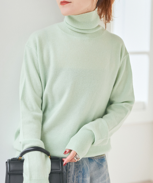 新品タグ付spick and spanスピックアンドスパンピュアカシミヤタートル 新品タグ付spick and spanスピックアンドスパンピュアカシミヤタートル