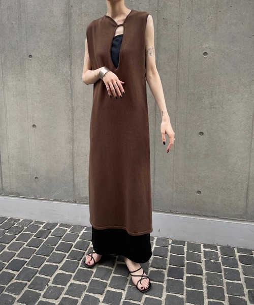 「&g'aime」 ニットワンピース FREE ブラウン レディース_画像4
