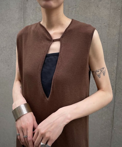 「&g'aime」 ニットワンピース FREE ブラウン レディース_画像8