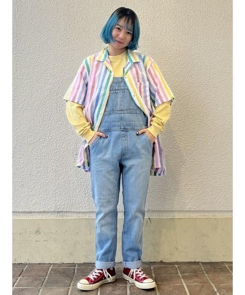 「GAP」 オーバーオール L ライトインディゴブルー レディース_画像9