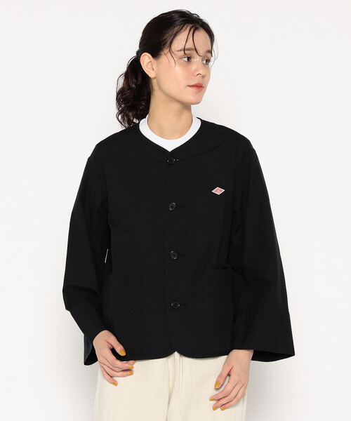 DANTON ノーカラージャケット ネイビー 38 Danton（ダントン） ノーカラージャケット 38 ダークネイビー