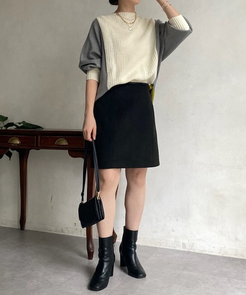 「DouDou」 長袖ニット FREE チャコールグレー レディース_画像6