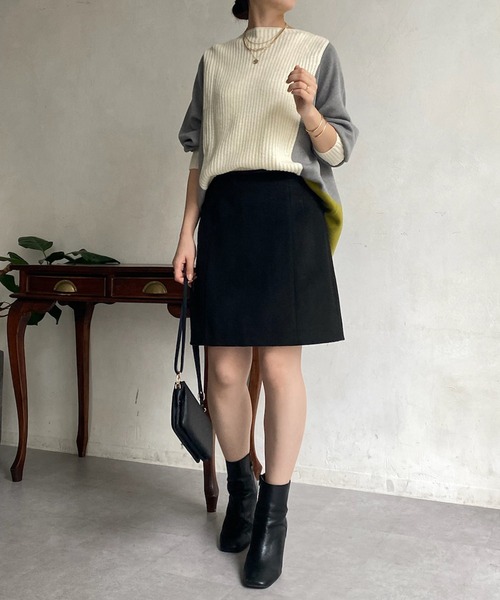 「DouDou」 長袖ニット FREE チャコールグレー レディース_画像7