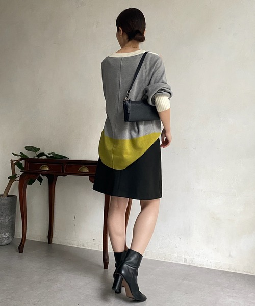 「DouDou」 長袖ニット FREE チャコールグレー レディース_画像8