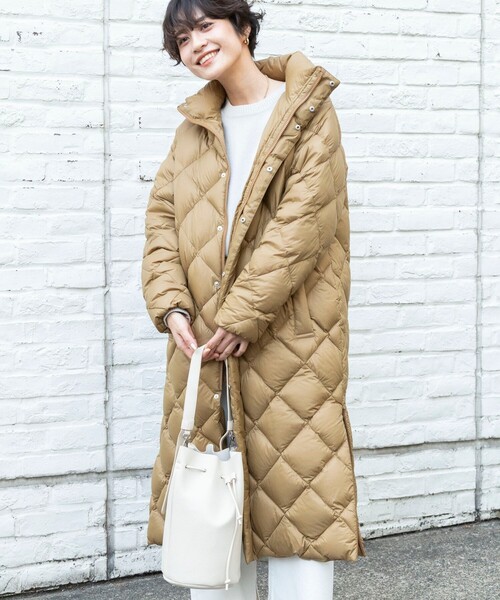 TAION（タイオン） ダウンコート FREE キャメル レディース : ZOZOTOWN
