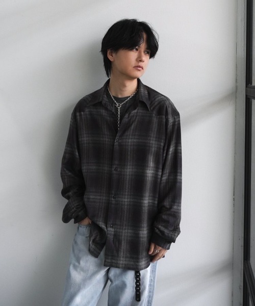 LIDnM（リドム） シャツ RAYON OMBRE WESTERN SHIRT メンズ : ZOZOTOWN