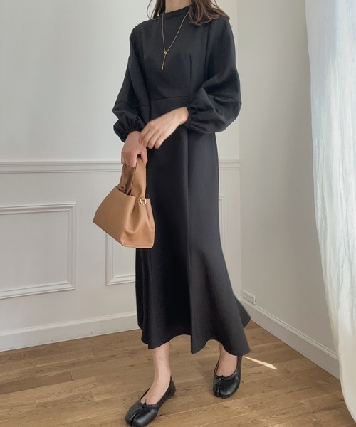 「LAUIR」 長袖ワンピース MEDIUM ブラック レディース_画像8