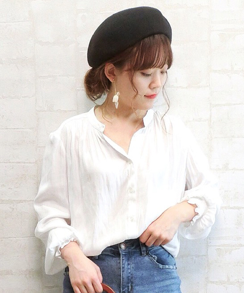 「AZUL ENCANTO」 長袖ブラウス MEDIUM ベージュ レディース_画像4