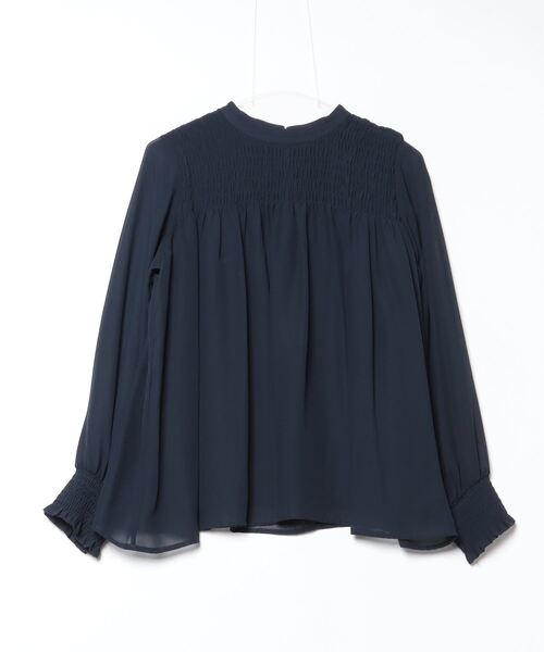 「NANO universe」 長袖ブラウス FREE ネイビー レディース_画像2