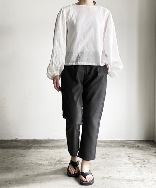 「COMMON WARE」 「HALHAM」スラックス M モカ メンズ_画像6