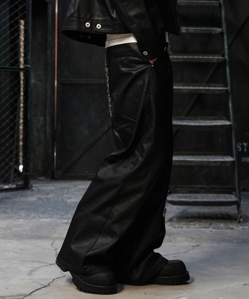 LANDNESS ワイドパンツ ジーンズ 「LANDNESS/ランドネス」COATED DENIM