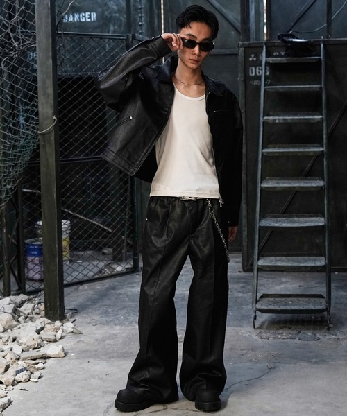 LANDNESS ワイドパンツ ジーンズ 「LANDNESS/ランドネス」COATED DENIM