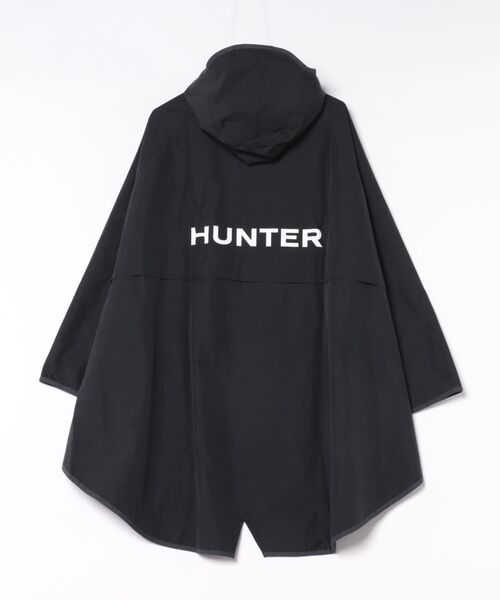 HUNTER フード付き黒レインコート　M HUNTER（ハンター） レインコート カッパ ユニセックス トラベル