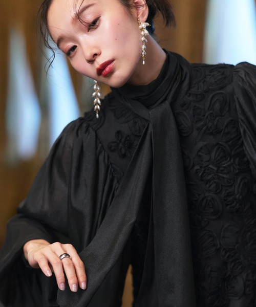RUIRUE BOUTIQUE（ルイルエブティック） 長袖ワンピース L ネイビー