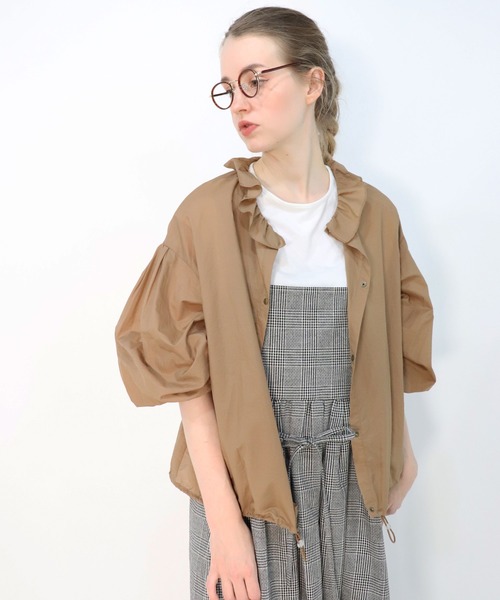 「haupia」 長袖ブラウス MEDIUM ブラウン レディース_画像4