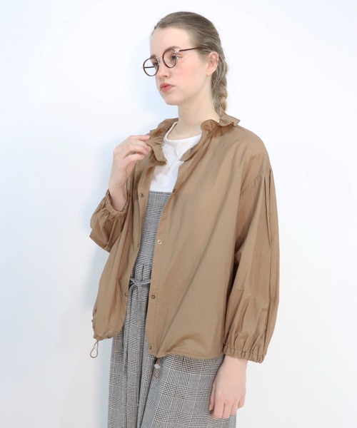 「haupia」 長袖ブラウス MEDIUM ブラウン レディース_画像5