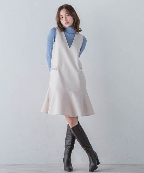 「QUEENS COURT」 サロペットスカート S ブラック レディース_画像2