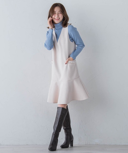 「QUEENS COURT」 サロペットスカート S ブラック レディース_画像3