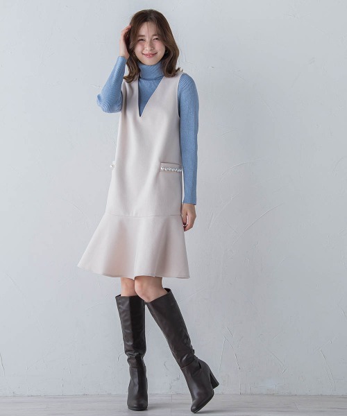 「QUEENS COURT」 サロペットスカート S ブラック レディース_画像4