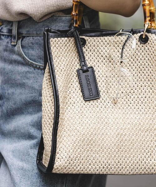 小雪 rope  バンブーバッグ ハンドバッグ ショルダーバッグ RODE SKO（ロデスコ） ショルダーバッグ バッグ バンブー雑材バッグ