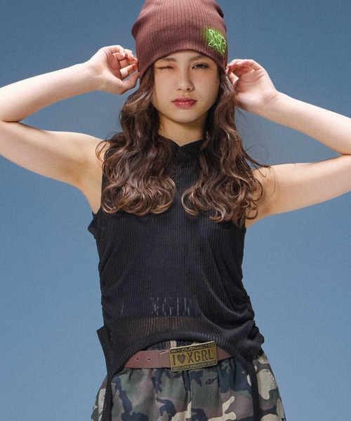 X-girl（エックスガール） タンクトップ ノースリーブ SHEER