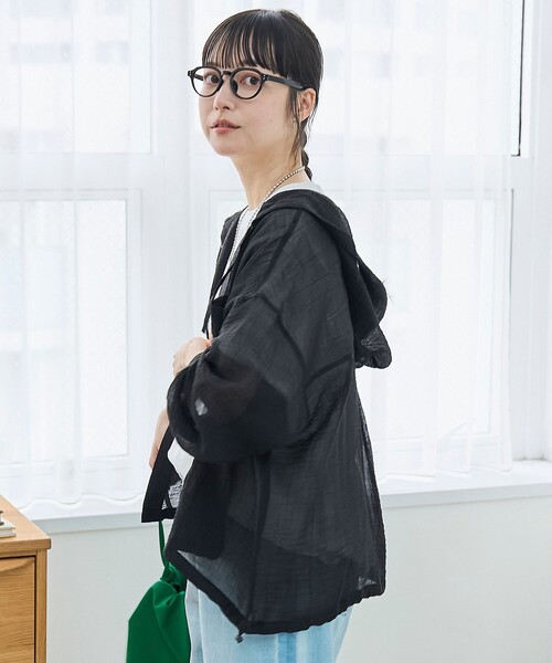 coen（コーエン） ブラウス シャツ 夏 シアーフーディーシャツ