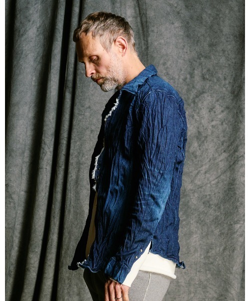 シャツ 2-hook denim shirt メンズの画像