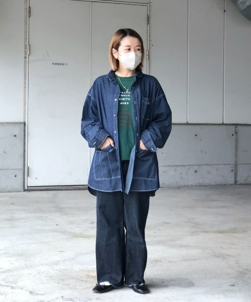 「GEVACO」 長袖シャツ MEDIUM ブルー メンズ_画像4