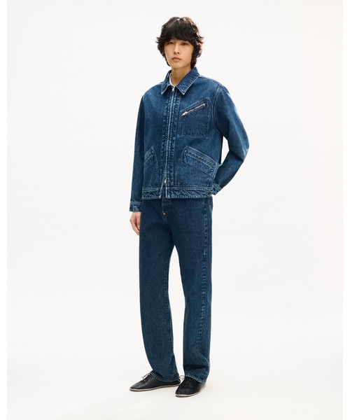 デニムジャケット gジャン 'KENZO Signature' ユーティリティ ジャケット イン ジャパニーズ デニム メンズの画像