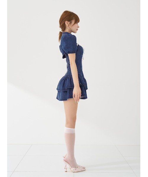 Darich（ダーリッチ） ワンピース コルセットデニムレースミニ