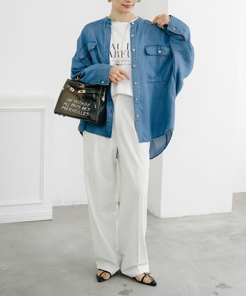 「Emma Taylor」 長袖シャツ FREE サックスブルー レディース_画像5