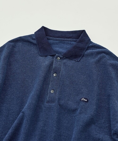 ポロシャツ 「PORTER CLASSIC/ポータークラシック」PC-006-3349-0040/BLUE/H/W INDIGO POLO SHIRTの画像