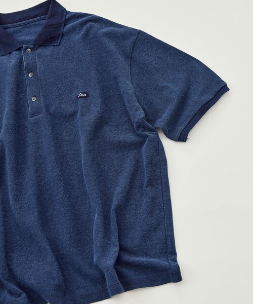 ポロシャツ 「PORTER CLASSIC/ポータークラシック」PC-006-3349-0040/BLUE/H/W INDIGO POLO SHIRTの画像