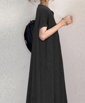 シャツワンピース サイドスリットTシャツロング...の詳細画像1